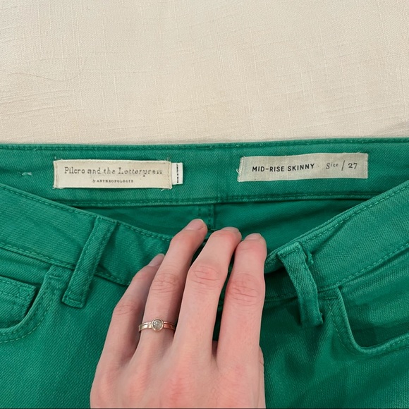 Pilcro Mid-Rise Skinny Ankle Jean, Kelly Green, 27 - Picture 6 of 12